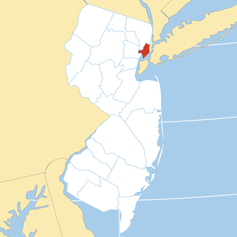 Hudson County map